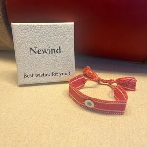 Pink Woven Bracelet with Evil Eye Charm - NWT